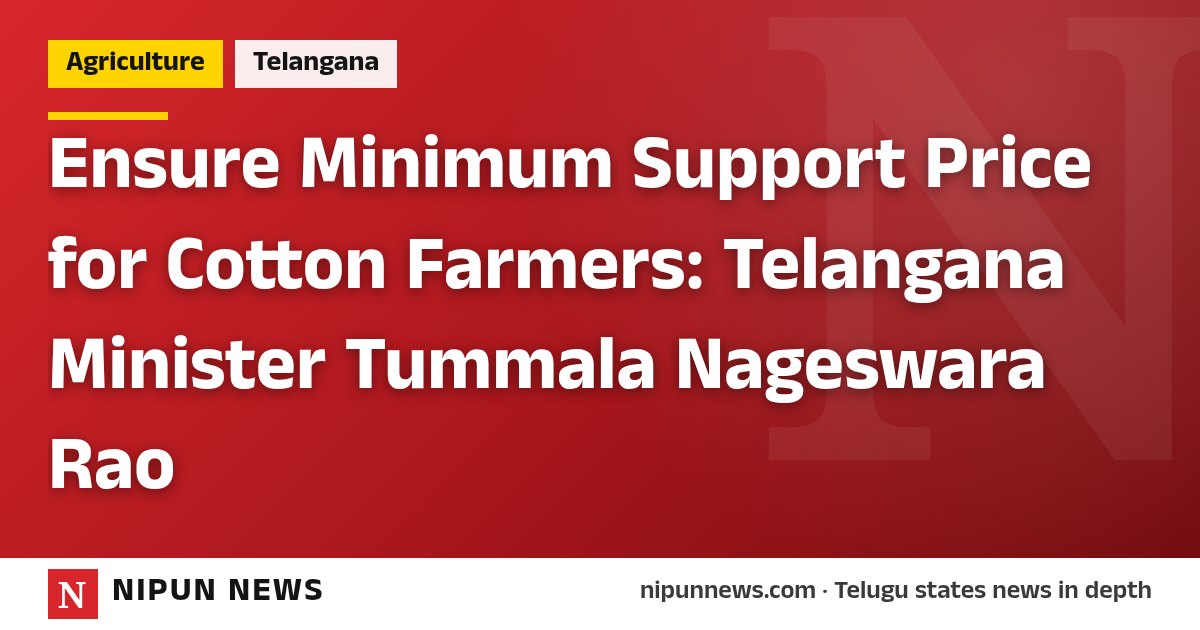 Ensure Minimum Support Price for Cotton Farmers: Telangana Minister Tummala Nageswara Rao