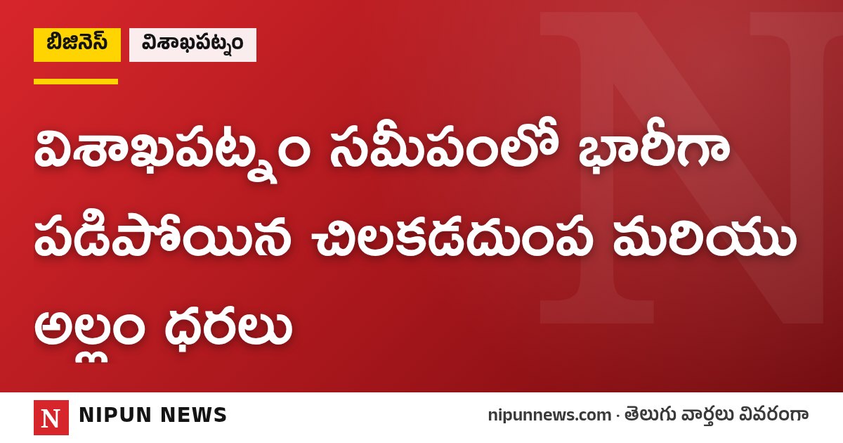 విశాఖపట్నం సమీపంలో భారీగా పడిపోయిన చిలకడదుంప మరియు అల్లం ధరలు