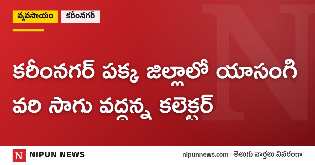కరీంనగర్ పక్క జిల్లాలో యాసంగి వరి సాగు వద్దన్న కలెక్టర్