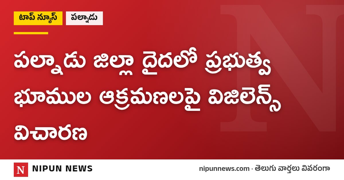 పల్నాడు జిల్లా దైదలో ప్రభుత్వ భూముల ఆక్రమణలపై విజిలెన్స్ విచారణ
