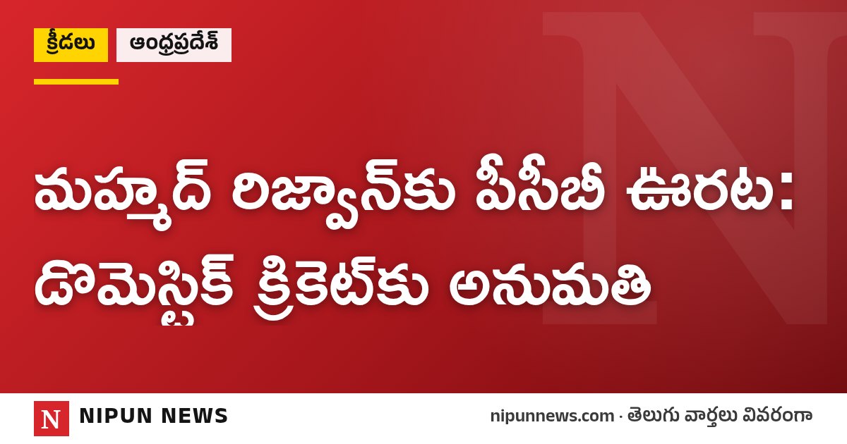మహ్మద్ రిజ్వాన్కు పీసీబీ ఊరట: డొమెస్టిక్ క్రికెట్కు అనుమతి