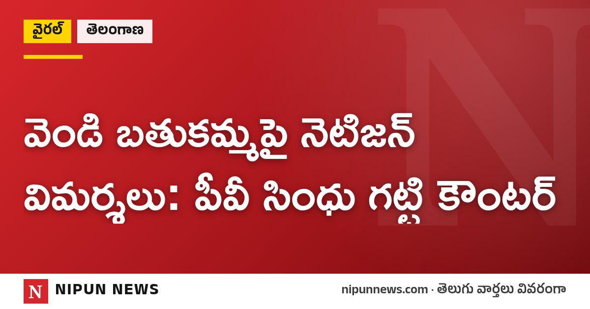 వెండి బతుకమ్మపై నెటిజన్ విమర్శలు: పీవీ సింధు గట్టి కౌంటర్