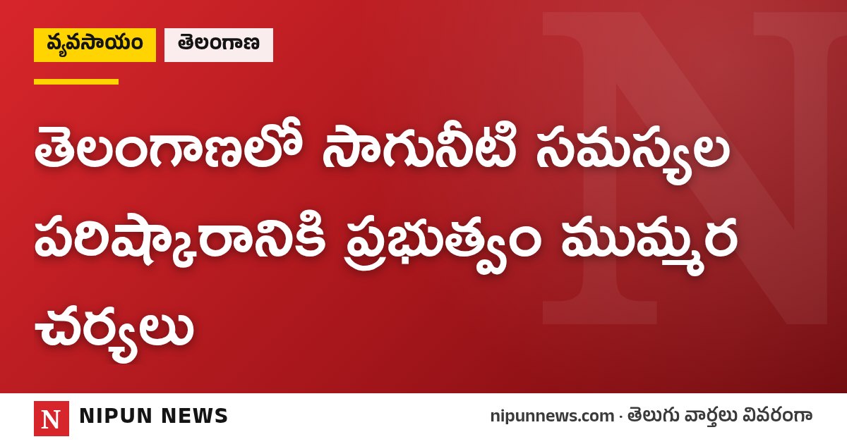 తెలంగాణలో సాగునీటి సమస్యల పరిష్కారానికి ప్రభుత్వం ముమ్మర చర్యలు