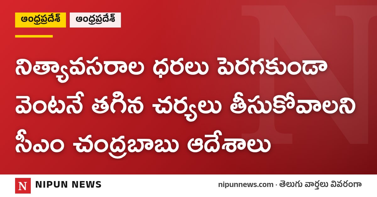 నిత్యావసరాల ధరలు పెరగకుండా వెంటనే తగిన చర్యలు తీసుకోవాలని సీఎం చంద్రబాబు ఆదేశాలు