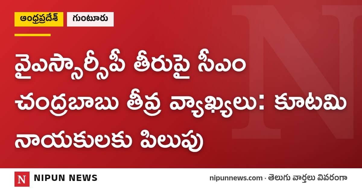 వైఎస్సార్సీపీ తీరుపై సీఎం చంద్రబాబు తీవ్ర వ్యాఖ్యలు: కూటమి నాయకులకు పిలుపు