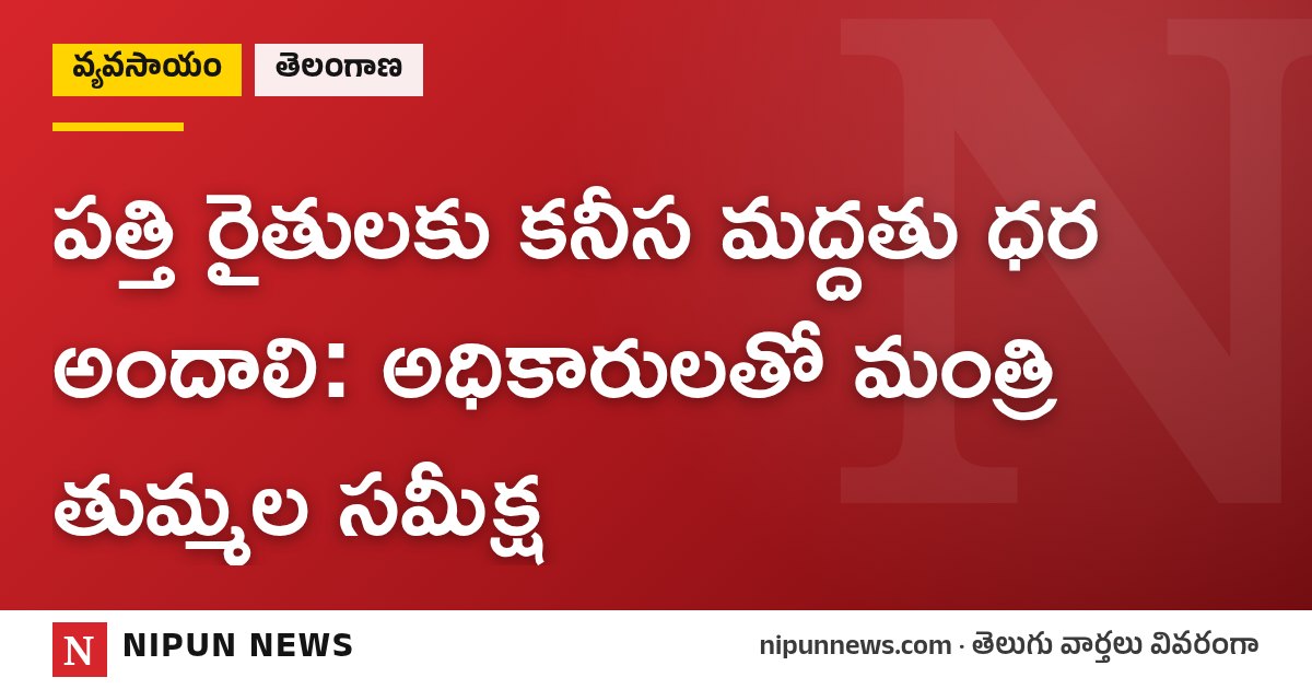పత్తి రైతులకు కనీస మద్దతు ధర అందాలి: అధికారులతో మంత్రి తుమ్మల సమీక్ష